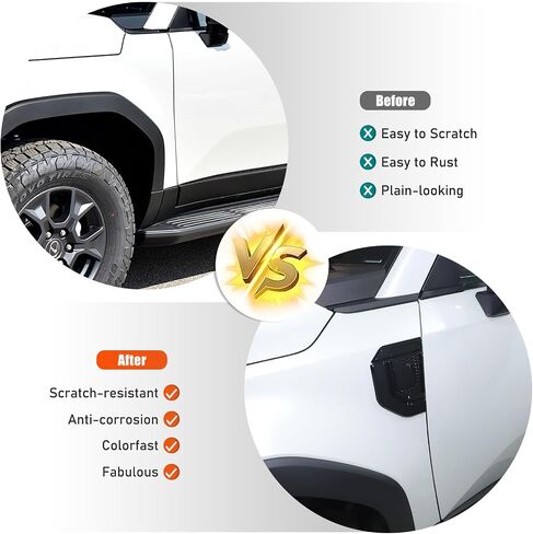 Car Fender Side Side Cover متوافقة مع Toyota Land Cruiser Prado LC250 J250 2024+ الملحقات ، ABS Side Fender Air Vent Societory Trim Trim (Black) in Saudi Arabia