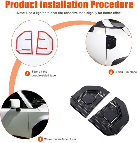 Car Fender Side Side Cover متوافقة مع Toyota Land Cruiser Prado LC250 J250 2024+ الملحقات ، ABS Side Fender Air Vent Societory Trim Trim (Black) in Saudi Arabia