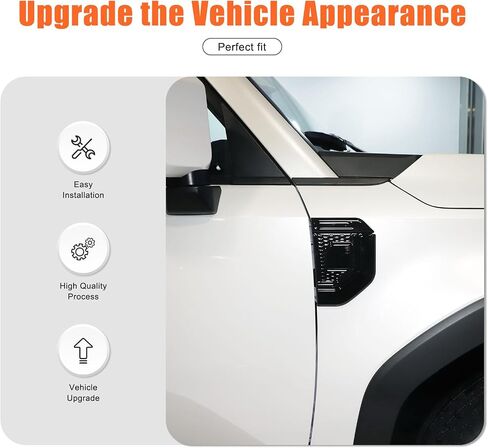Car Fender Side Side Cover متوافقة مع Toyota Land Cruiser Prado LC250 J250 2024+ الملحقات ، ABS Side Fender Air Vent Societory Trim Trim (Black) in Saudi Arabia