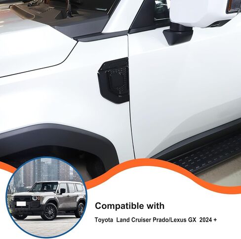 Car Fender Side Side Cover متوافقة مع Toyota Land Cruiser Prado LC250 J250 2024+ الملحقات ، ABS Side Fender Air Vent Societory Trim Trim (Black) in Saudi Arabia