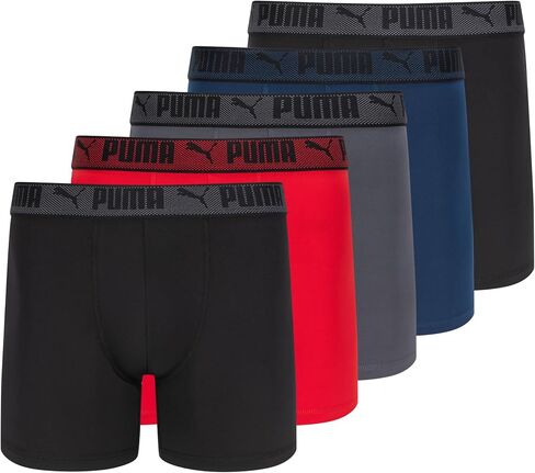 PUMA Men's Training Fit Anti-Odor 5 Pack Boxer Briefs in Saudi Arabia