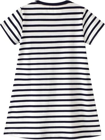 Freelu Toddler Girls Striped Summer Dress Cartoon Dresses Dresses Girls Cotton Disual Discal Dression 2-7 y in Kuwait