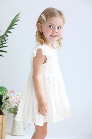 Happy Town Toddler Baby Girl Casual Dresses Summer Sundress Ruffle Button Down Solid Girl's Boho Dress Spring Outfits in Saudi Arabia