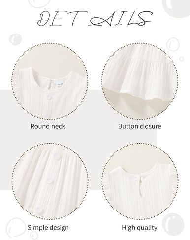 Happy Town Toddler Baby Girl Casual Dresses Summer Sundress Ruffle Button Down Solid Girl's Boho Dress Spring Outfits in Saudi Arabia