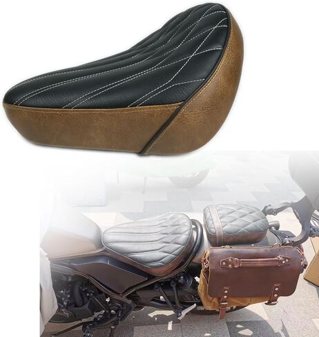 Thickened Motorcycle Driver Seat for Rebel 300/500, Front Rider Cushion Pad CMX 300 CMX 500 (2017-2024) /Matt Black + Brown in Kuwait