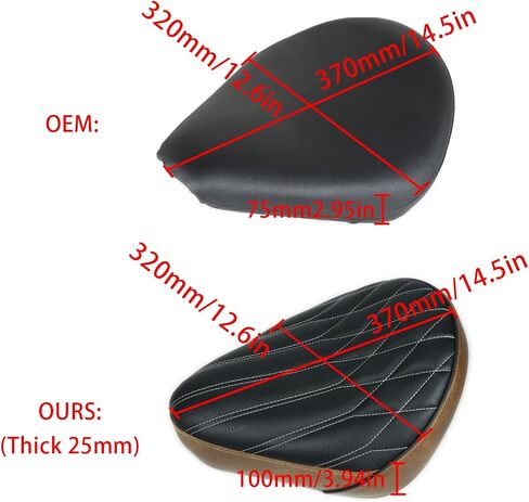 Thickened Motorcycle Driver Seat for Rebel 300/500, Front Rider Cushion Pad CMX 300 CMX 500 (2017-2024) /Matt Black + Brown in Kuwait