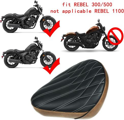 Thickened Motorcycle Driver Seat for Rebel 300/500, Front Rider Cushion Pad CMX 300 CMX 500 (2017-2024) /Matt Black + Brown in Kuwait