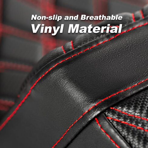 One-Piece Driver and Passenger Seat with Diamond Pattern Stitching Fit for Harley Touring Road King 1997-2007 Street Glide 2006-2007 (Red Stitching) in Kuwait