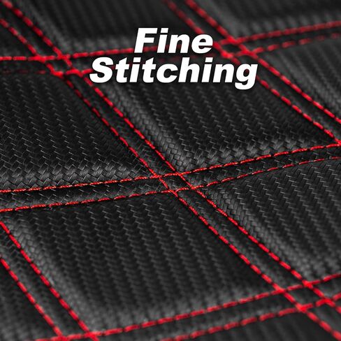 One-Piece Driver and Passenger Seat with Diamond Pattern Stitching Fit for Harley Touring Road King 1997-2007 Street Glide 2006-2007 (Red Stitching) in Kuwait