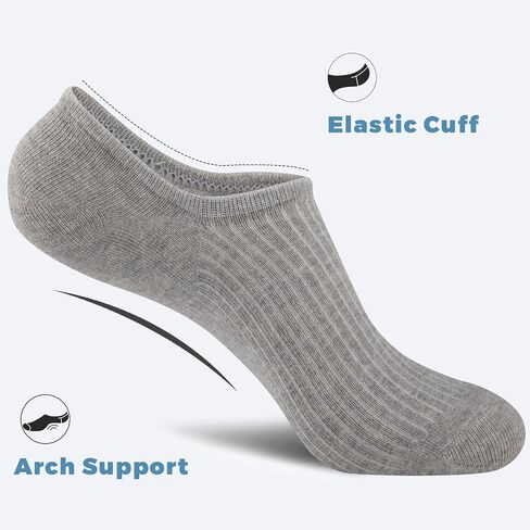 Coovan No Show Socks for Men 7 Pack Cotton Cotton Casual Basic Invisible Socks with Non Slip Grip in Kuwait