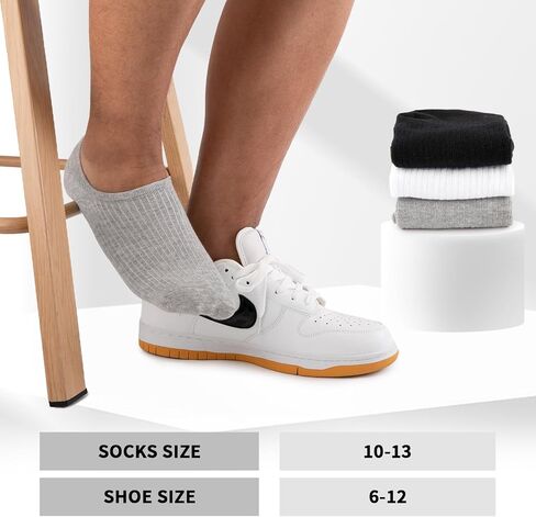 Coovan No Show Socks for Men 7 Pack Cotton Cotton Casual Basic Invisible Socks with Non Slip Grip in Kuwait