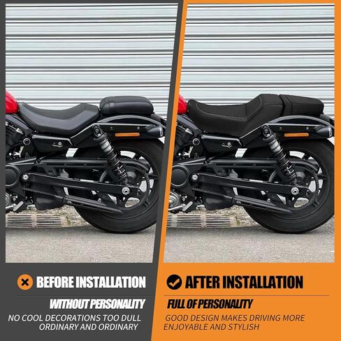 Motorcycle Front Driver Rider Seat Rear Passenger Pillion Seat Cushion Leather One-Piece Seat Fit For Harley Nightster RH975 RH975S 2022-up (Black Stitching) in Kuwait