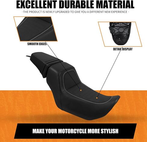 Motorcycle Front Driver Rider Seat Rear Passenger Pillion Seat Cushion Leather One-Piece Seat Fit For Harley Nightster RH975 RH975S 2022-up (Black Stitching) in Kuwait