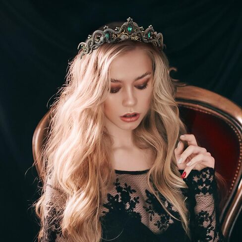 Medusa Snake Crown for Wemen - Meduza Greek Gerk Cosplay Views Royal Gemstone Gothic Queen Halloween Headwear in Kuwait