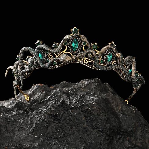 Medusa Snake Crown for Wemen - Meduza Greek Gerk Cosplay Views Royal Gemstone Gothic Queen Halloween Headwear in Kuwait