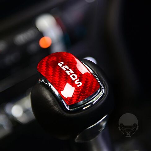 Black Gear Shift Head Knob Cover Compatible with Ford Mustang 2014 2015 2016 2017 2018 Hard Carbon Fiber. (Red) in Saudi Arabia