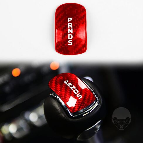 Black Gear Shift Head Knob Cover Compatible with Ford Mustang 2014 2015 2016 2017 2018 Hard Carbon Fiber. (Red) in Saudi Arabia