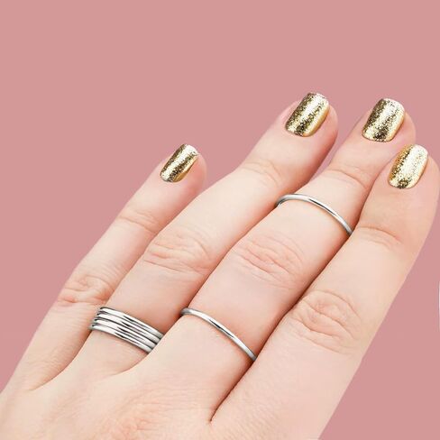1mm Thin Smooth Stacking Skinny Ring in Sterling Silver, Gold, or Rose Gold | Comfort Fit | Sizes 2-12 (2, 14K Gold Fill) in Kuwait