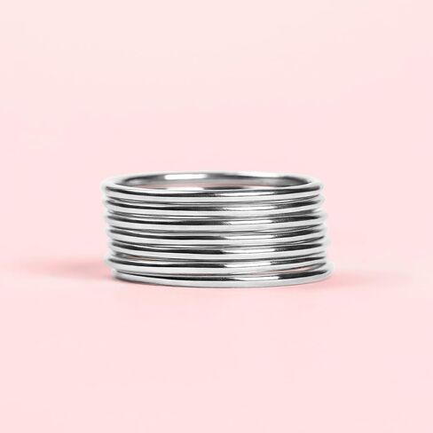 1mm Thin Smooth Stacking Skinny Ring in Sterling Silver, Gold, or Rose Gold | Comfort Fit | Sizes 2-12 (2, 14K Gold Fill) in Kuwait
