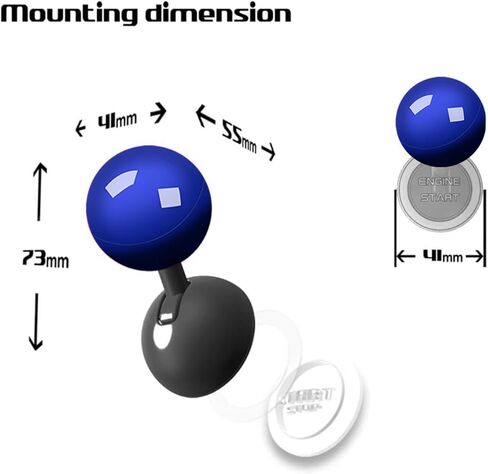 غطاء زر بدء الدفع المعدني - واقي الإشعال العالمي للسيارة مع عصا التحكم الصلب وحزمة لاصق 3M (يشمل مجموعة التنظيف) in Kuwait