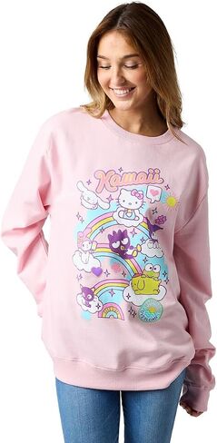 Hello Kitty & Friends Riding Rainbow Women's Cradle Pink Crew Neck Long Sleeve Sweatshirt in Saudi Arabia
