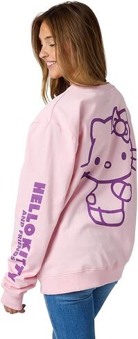 Hello Kitty & Friends Riding Rainbow Women's Cradle Pink Crew Neck Long Sleeve Sweatshirt in Saudi Arabia