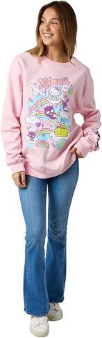Hello Kitty & Friends Riding Rainbow Women's Cradle Pink Crew Neck Long Sleeve Sweatshirt in Saudi Arabia