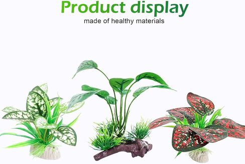 Reptile Artificial Plants 3PCS Betta Silk Aquarium Plants Artificial Cave Aquarium Plants Decorations Aquariums Fish Tank Plant in Kuwait