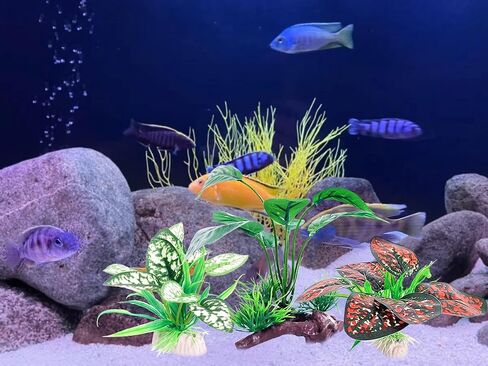 Reptile Artificial Plants 3PCS Betta Silk Aquarium Plants Artificial Cave Aquarium Plants Decorations Aquariums Fish Tank Plant in Kuwait