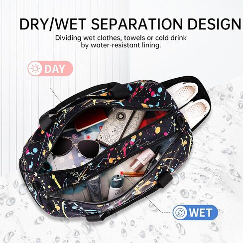 حقيبة Kamo Travel Duffle ، حقائب Weekender للنساء مع مقصورة الأحذية ، حقيبة صالة رياضية للنساء اللواتي يعانين من تجريب الجيب. in Kuwait