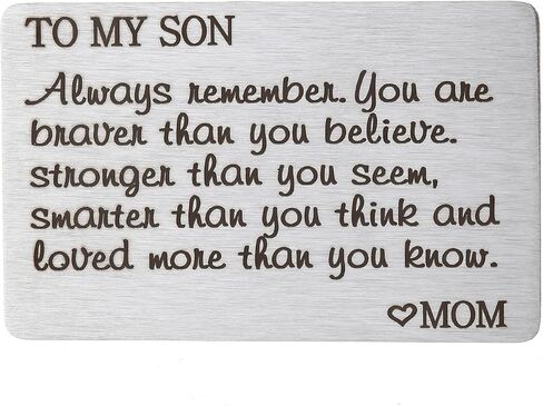 PLwelth Daughter Engraved Wallet Card from Mom Stainless Steel Women Girls Teen Inspirational Message Wallet Insert Card Daughter Gift Birthday Graduation Christmas Coming of Age Gift in Saudi Arabia
