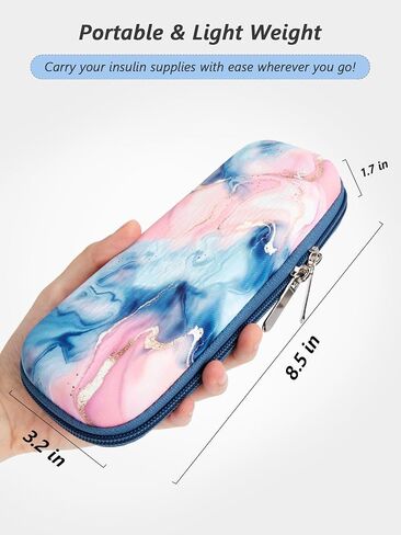 SUNMON Insulin Cooler Travel Case, Diabetics Carrying Bag Portable Cooling Bag with 2 Ice Pack for Insulin Pen and Diabetic Supplies (Pink) in Saudi Arabia