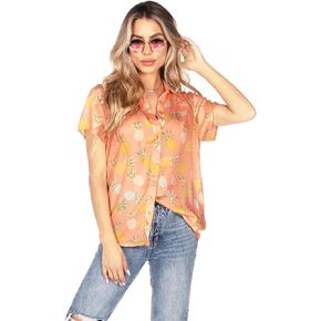Women's Summer Tie Shirts - Patterned Tie Summer Shirts for Women