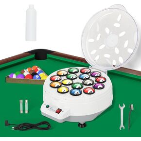 Upgraded Billiard Ball Cleaner and Polisher, Billiard Ball Cleaner, Pool Ball Cleaner for 16 Billiard and Snooker, Balls British and American Dual Use 110V, Automatic Pool Ball Cleaner