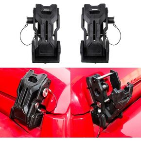Locking Hood Latch Hood Lock Compatible with 2018-2025 Jeep Wrangler JL 4XE Gladiator JT Hood Latches Kit Hood Catch Replacement Accessories, Eliminate Hood Flutter, 2X Keys, 1 Pair Black