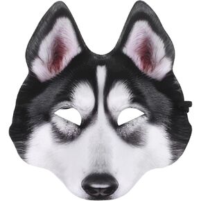 Vaguelly 1PC Unisex Dog Husky Mask Novelties Halloween Mask Realistic Animal Full Head Masks For Halloween Cosplay Costumes Accessories