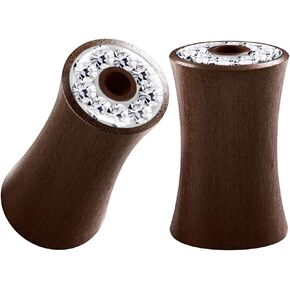 Pair of Sawo Wood Double Flared Saddle Ear Flesh Tunnel Piercing Jewelry Stretcher Clear Ferido Earring Lobe Plugs