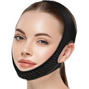 Chin Strap for Sleeping - Adjustable Anti Snoring Chin Strap - High Elasticity Traceless Snoring Solution - Breathable Airflow Jaw Strap for Sleep Apnea - Men and Women for Snore Stopper - 22IN