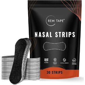 REM Tape™ Performance Nasal Strips (30 Pack). Congestion and Snoring Relief. Triple Spring Flex Technology. Soft Medical Grade Fabric. Durable Sport Adhesive. One Month Supply.