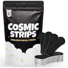 Premium Nasal Strips for Breathing & Snoring (30 Count) – Extra Strong – Hypoallergenic & Latex-Free – Comfortable Fit for Sleep & Performance – Drug-Free Sleep Aid – Anti Snoring Black Nose Strips
