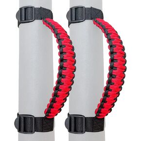 Romaso Roll Bar Grab Bandles for Jeep Grab Bandles لـ Jeep Wrangler YJ TJ JK JKU JL JLU 1987-2024 Paracord Grab Handle 250 جنيه.