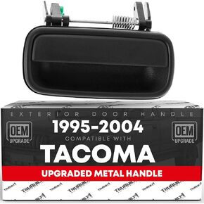 Exterior Rear Passenger Door Handle Replacement - Compatible with 1995-2004 Toyota Tacoma - Textured Black, Plastic - OEM 6923035080, 80854