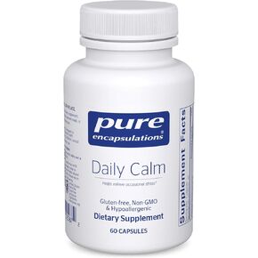 Pure Encapsulations Daily Calm - Vegan Stress & Sleep Support Supplement - Contains Ashwagandha, Saffron, GABA & L-Theanine - Non-GMO, Soy-Free & Gluten-Free - 60 Capsules