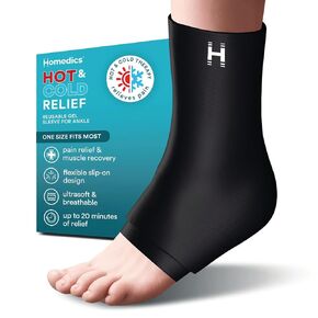 Homedics Homedics Hot and Cold Right Gel Sleeve ، Heat أو Ice Therapy for Hand ، Wrist ، and Thumb ، Soft-tost struck acction ، contoured hydrogel contour