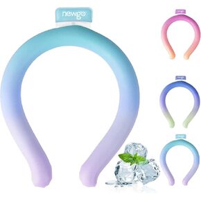 NEWGO Neck Cooling Tube Reusable Ice Cooler Cold Pack for Summer Heat, Ice Neck Ring for Outdoor Workers, Athletes, Sports Enthusiasts, Hot Flash Sufferers, Campers, Blue-Purple Gradient