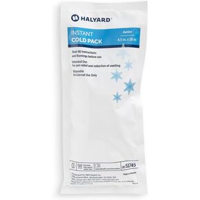 HALYARD Instant Cold Pack Disposable Cold Compress Ice Packs for Swelling Injuries Toothaches Sprains Strains 4.5 x 10 Inches, 24 Packs Per Case - 51785