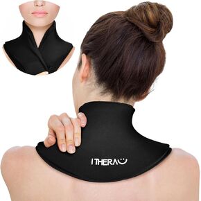 iTHERAU Neck Ice Pack Wrap Gel, Cooling Pad for Cervical and Shoulder, Cold & Hot Compress, Neck Relief Wraps, Flexible Ice Packs for Injuries Reusable, Pain Relief, Swelling, Office Pressure