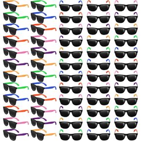 Elcoho 60 Pack Neon Sunglasses Bulk Party Favors Retro Sunglasses 80's Style Sunglasses 6 Neon Color