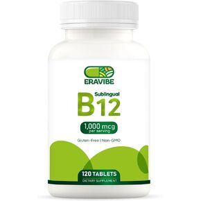 Vitamin B-12 1000 mcg, 120 Tablets, Natural Cherry Flavor, Gluten-Free, Non-GMO, Sugar Free, Fast Dissolve