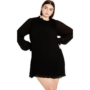 City Chic Women's Plus Size Pleat Ruffle Dress